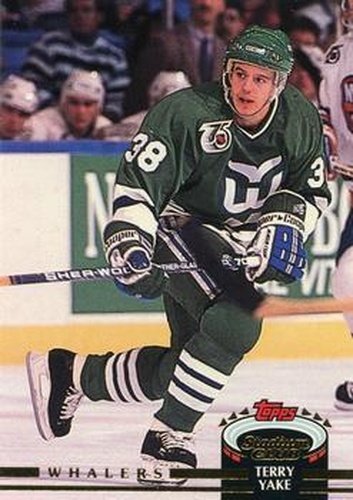 #496 Terry Yake - Hartford Whalers - 1992-93 Stadium Club Hockey