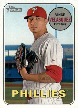 #496 Vince Velasquez - Philadelphia Phillies - 2018 Topps Heritage Baseball