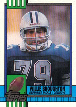 #496 Willie Broughton - Dallas Cowboys - 1990 Topps Football