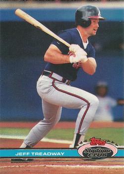 #497 Jeff Treadway - Atlanta Braves - 1991 Stadium Club Baseball