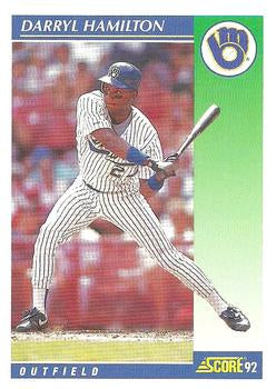 #497 Darryl Hamilton - Milwaukee Brewers - 1992 Score Baseball