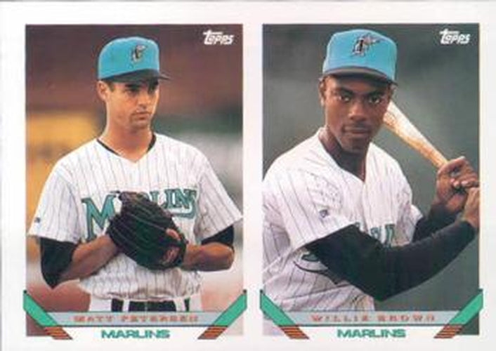 #497 Matt Petersen / Willie Brown - Florida Marlins - 1993 Topps Baseball