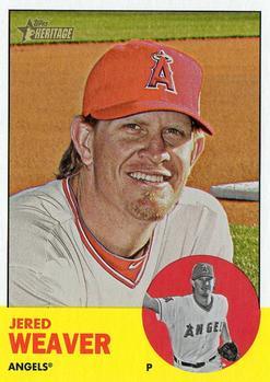#497a Jered Weaver - Los Angeles Angels - 2012 Topps Heritage Baseball
