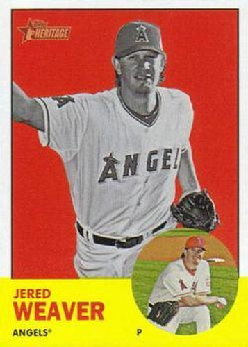 #497b Jered Weaver - Los Angeles Angels - 2012 Topps Heritage Baseball