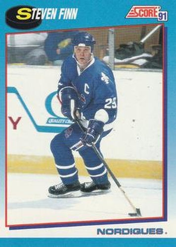 #498 Steven Finn - Quebec Nordiques - 1991-92 Score Canadian Bilingual Hockey