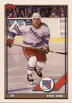 #498 Kris King - New York Rangers - 1991-92 Topps Hockey