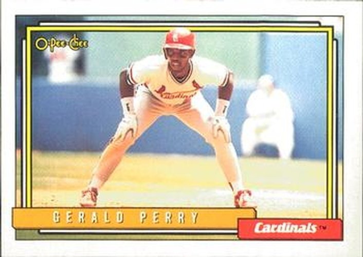 #498 Gerald Perry - St. Louis Cardinals - 1992 O-Pee-Chee Baseball