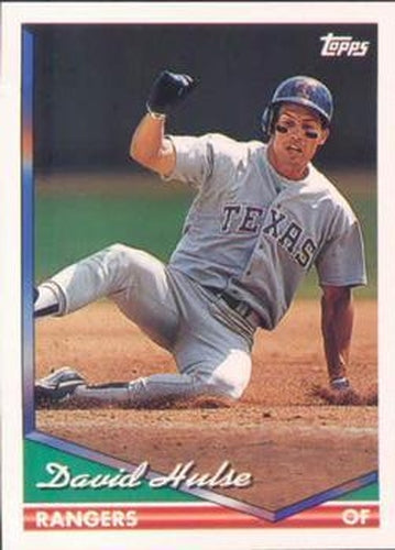 #498 David Hulse - Texas Rangers - 1994 Topps Baseball