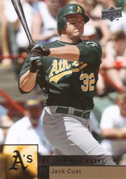 #498 Jack Cust - Oakland Athletics - 2009 Upper Deck Baseball