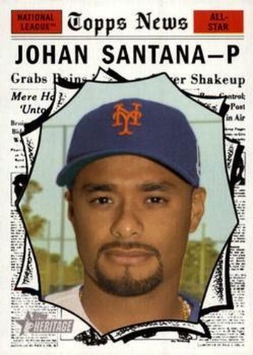#498 Johan Santana - New York Mets - 2010 Topps Heritage Baseball