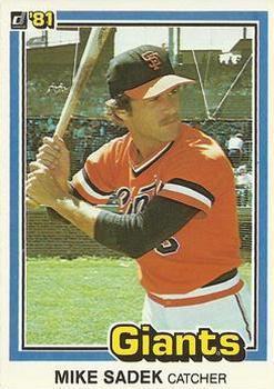 #498 Mike Sadek - San Francisco Giants - 1981 Donruss Baseball