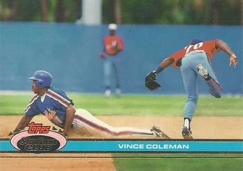 #498 Vince Coleman - New York Mets - 1991 Stadium Club Baseball