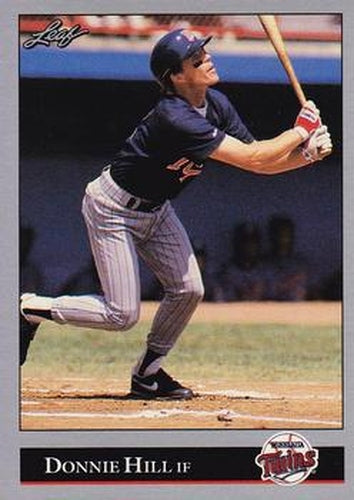 #498 Donnie Hill - Minnesota Twins - 1992 Leaf Baseball