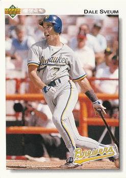 #498 Dale Sveum - Milwaukee Brewers - 1992 Upper Deck Baseball