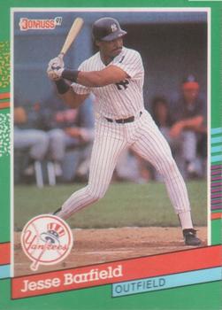 #498 Jesse Barfield - New York Yankees - 1991 Donruss Baseball