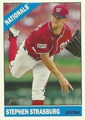 #498b Stephen Strasburg - Washington Nationals - 2015 Topps Heritage Baseball