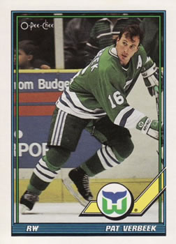 #499 Pat Verbeek - Hartford Whalers - 1991-92 O-Pee-Chee Hockey