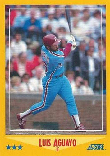 #499 Luis Aguayo - Philadelphia Phillies - 1988 Score Baseball
