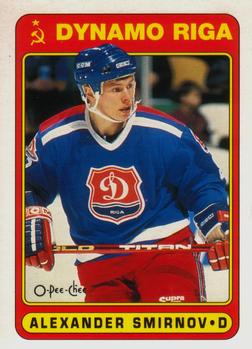 #499 Alexander Smirnov - Dinamo Riga - 1990-91 O-Pee-Chee Hockey