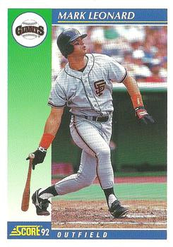 #499 Mark Leonard - San Francisco Giants - 1992 Score Baseball