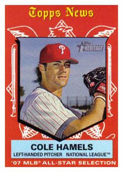 #499 Cole Hamels - Philadelphia Phillies - 2008 Topps Heritage Baseball