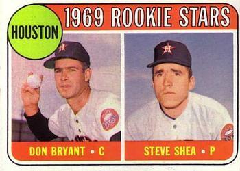 #499 Astros 1969 Rookie Stars Don Bryant / Steve Shea - Houston Astros - 1969 Topps Baseball