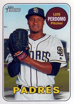 #499 Luis Perdomo - San Diego Padres - 2018 Topps Heritage Baseball