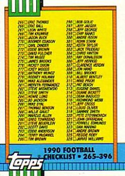 #499 Checklist 265-396 - No Team - 1990 Topps Football
