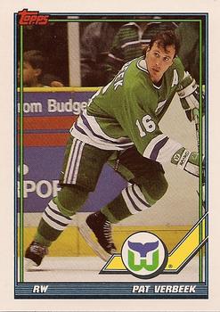 #499 Pat Verbeek - Hartford Whalers - 1991-92 Topps Hockey