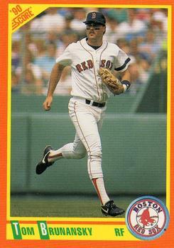 #49T Tom Brunansky - Boston Red Sox - 1990 Score Rookie & Traded Baseball
