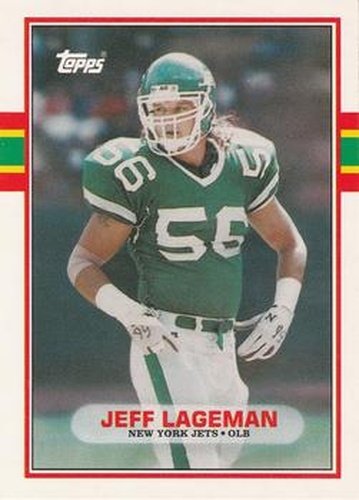 #49T Jeff Lageman - New York Jets - 1989 Topps Traded Football