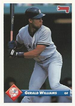 #49 Gerald Williams - New York Yankees - 1993 Donruss Baseball