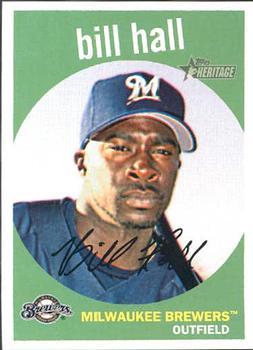 #49 Bill Hall - Milwaukee Brewers - 2008 Topps Heritage Baseball