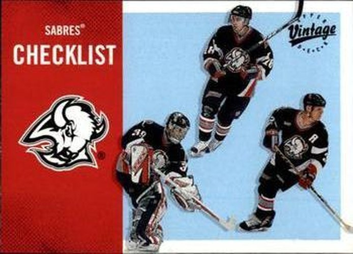 #49 Sabres Checklist - Buffalo Sabres - 2000-01 Upper Deck Vintage Hockey