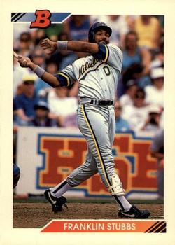 #49 Franklin Stubbs - Milwaukee Brewers - 1992 Bowman Baseball