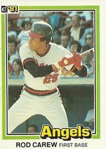 #49 Rod Carew - California Angels - 1981 Donruss Baseball