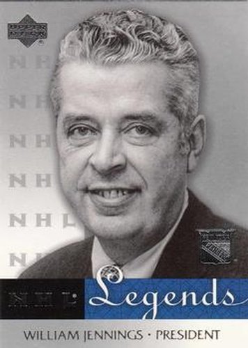 #49 William Jennings - New York Rangers - 2001-02 Upper Deck Legends Hockey