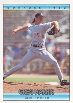 #49 Greg Harris - San Diego Padres - 1992 Donruss Baseball