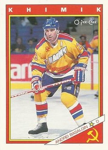 #49R Andrei Basalgin - Khimik Voskresensk - 1991-92 O-Pee-Chee Hockey - Sharks & Russians