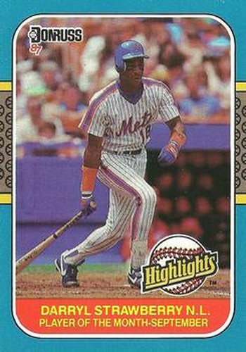 #49 Darryl Strawberry - New York Mets - 1987 Donruss Highlights Baseball