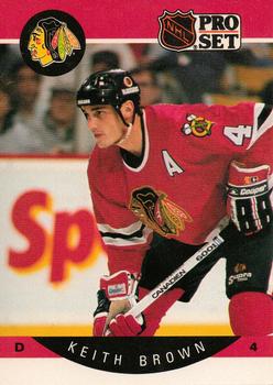 #49 Keith Brown - Chicago Blackhawks - 1990-91 Pro Set Hockey