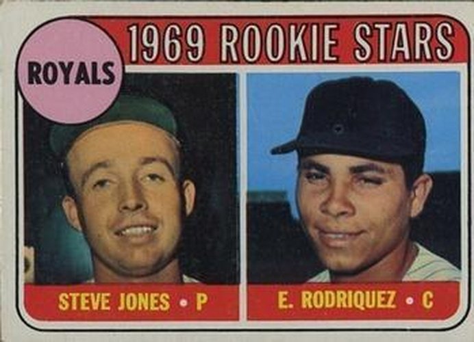 #49a Royals 1969 Rookie Stars Steve Jones / E. Rodriguez - Kansas City Royals - 1969 Topps Baseball