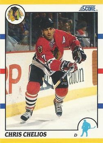 #4T Chris Chelios - Chicago Blackhawks - 1990-91 Score Rookie and Traded Hockey
