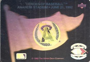 #NNO California Angels - California Angels - 1992 Upper Deck Baseball - Heroes of Baseball Pennant Holograms