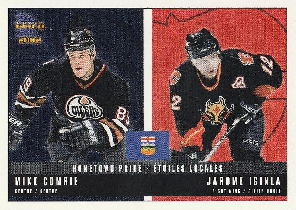 #4 Mike Comrie / Jarome Iginla - Edmonton Oilers / Calgary Flames - 2001-02 Pacific McDonald's Hockey - Hometown Pride