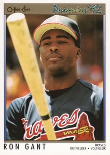 #4 Ron Gant - Atlanta Braves - 1992 O-Pee-Chee Premier Baseball