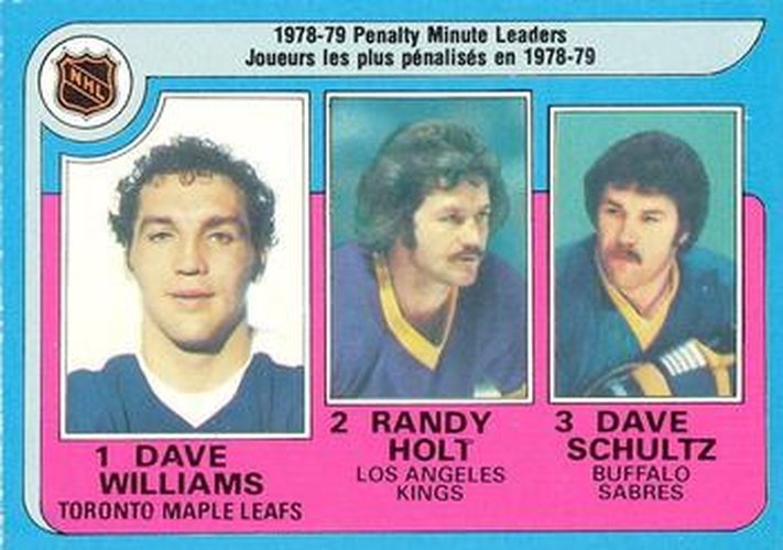 #4 Dave Williams / Randy Holt / Dave Schultz - Toronto Maple Leafs / Los Angeles Kings / Buffalo Sabres - 1979-80 O-Pee-Chee Hockey