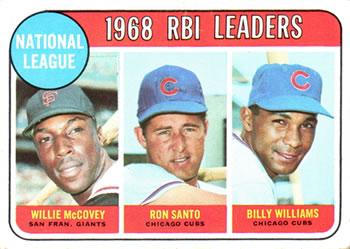 #4 National League 1968 RBI Leaders Willie McCovey / Ron Santo / Billy Williams - San Francisco Giants / Chicago Cubs - 1969 Topps Baseball