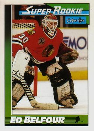 #4 Ed Belfour - Chicago Blackhawks - 1991-92 O-Pee-Chee Hockey