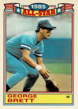 #4 George Brett - Kansas City Royals - 1986 Topps Baseball - Glossy All-Stars